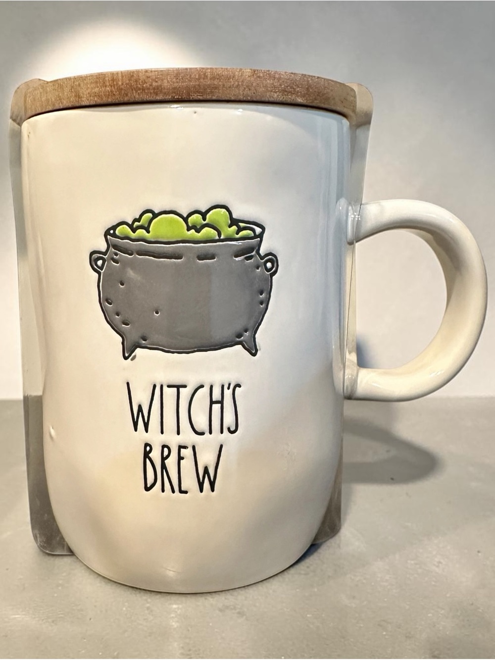 Rae Dunn "Witch's Brew" Cauldron Halloween Mug with Lid 18oz